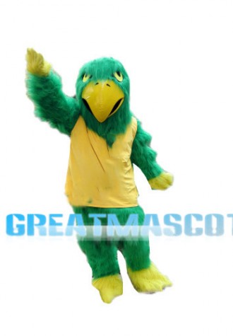 Green Parrot Long Fur Mascot Costume 