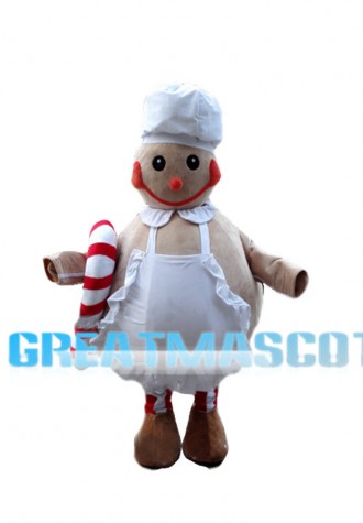 Christmas Gingerbread Man Confectioner Mascot Costume 