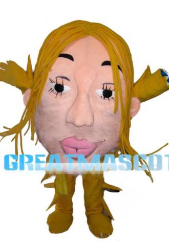 Unusual Only Girl Head Mascot Costume 
