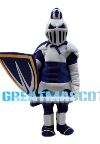 Advanced Silver & Blue Knight Mascot Costume 