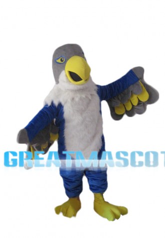 Grey Head Blue Parrot Mascot Costume 