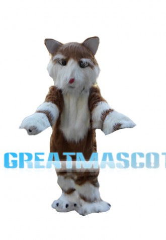 Red Siberian Husky Dog Long Fur Mascot Costume 