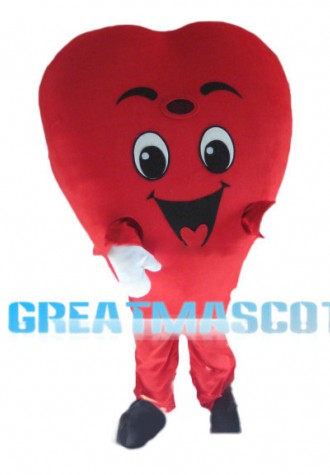 Deluxe Cartoon Red Heart Mascot Costume 
