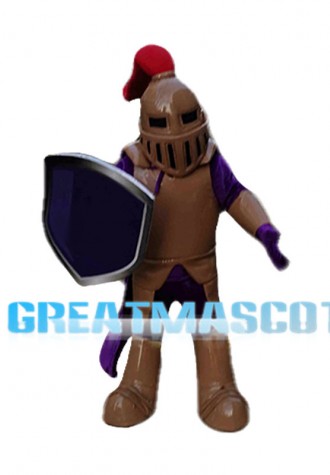 Copper & Purple Knight Mascot Costume 