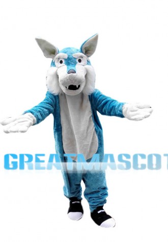 Blue Husky Dog Mascot Costume 