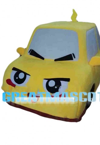 Lovely Cartoon Yellow Car  Mascot Costume 