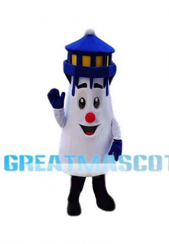 Deluxe Cartoon Blue Lighthouse Mascot Costume 