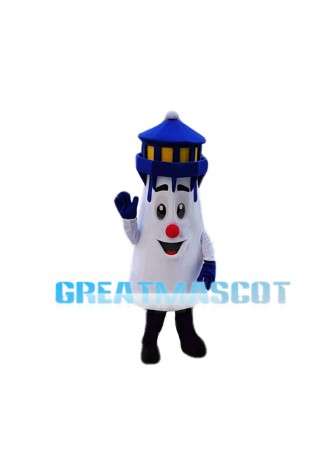 Deluxe Cartoon Blue Lighthouse Mascot Costume 
