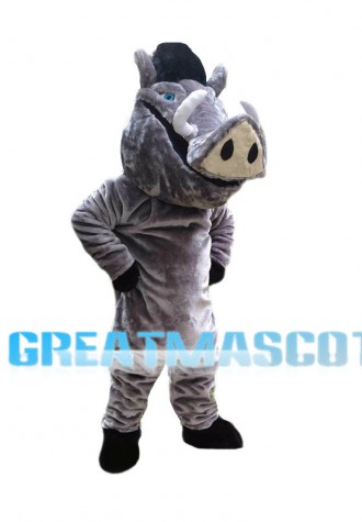 Gray Boar Mascot Costume 