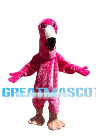 Rose Red Flamingo Mascot Costume 