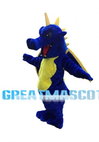 Fierce Blue & Yellow Flying Dragon Mascot Costume