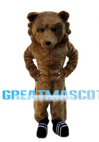 Power Brown Bear Mascot Costume 