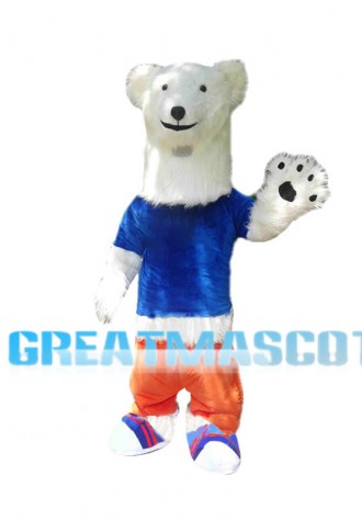 Friendly Sports Polar Bear Mascot Costume