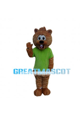 Surprised Cartoon Little Beaver Mascot Costume 