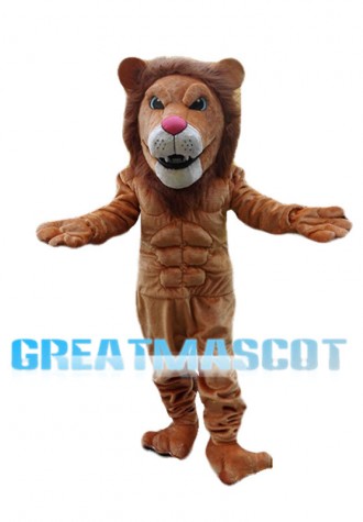 Power Muscly Lion Mascot Costume