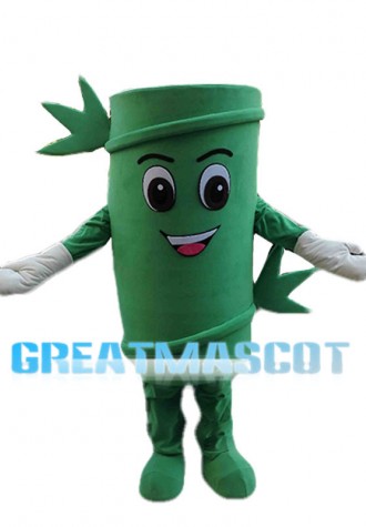 Adult Cartoon Green Bamboo Mascot Costume 