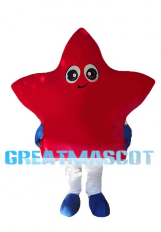 Lovely Cartoon Red Five Star Mascot Costume