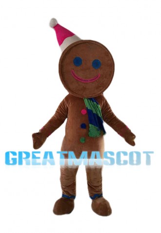 Happy Christmas Gingerbread Man Mascot Costume