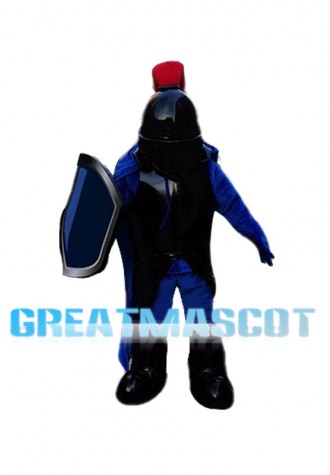 Black & Blue Knight Mascot Costume 