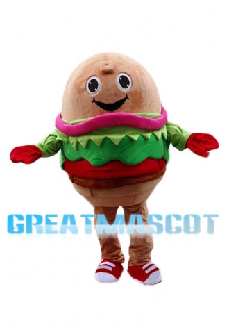 Huge Cartoon Salmon Burger Mascot Costume 