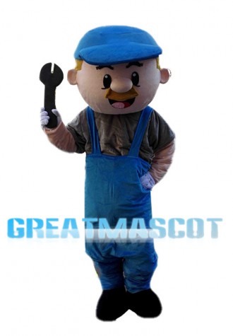 Cheerful Repairman Mascot Costume 