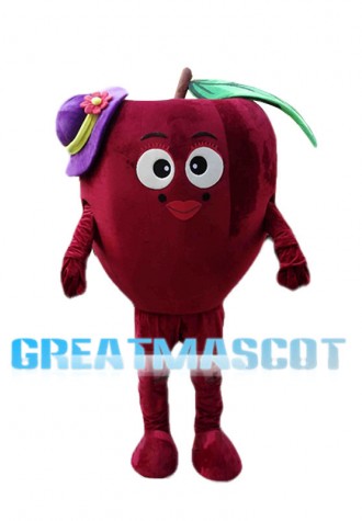 Cartoon Red Apple Belle Mascot Costume 