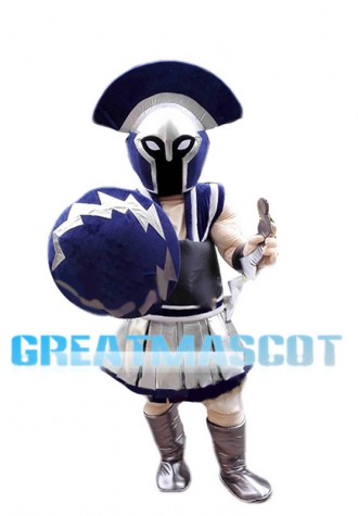 Blue & Silver Roman Centurion Mascot Costume 