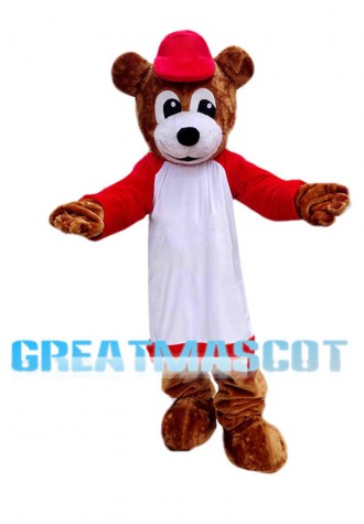 Sports School Brown Bear Mascot Costume 