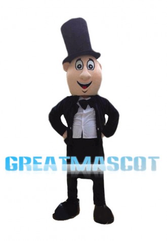 Optimistic Gentleman Mascot Costume 