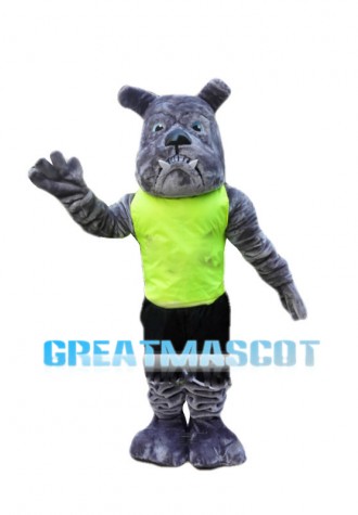 Power Gray Bulldog Mascot Costume