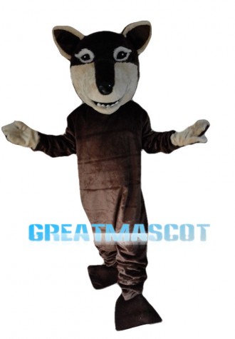 Kind Brown Wolf Mascot Costume
