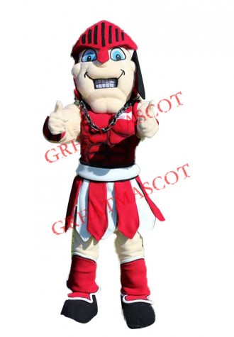 Red Spartan Knight Mascot Costume