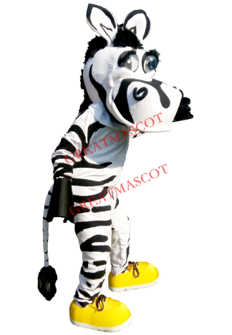 Big Eye Zebra Mascot Costume