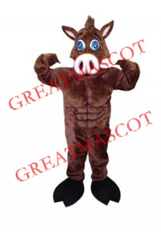 Muscular Warthog Mascot Costume
