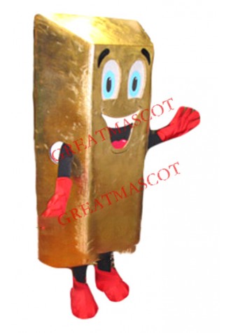 Gold Bar Mascot Costume