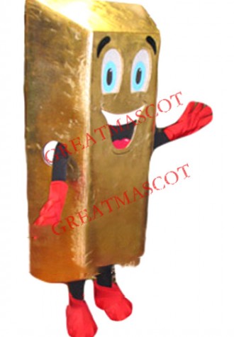 Gold Bar Mascot Costume