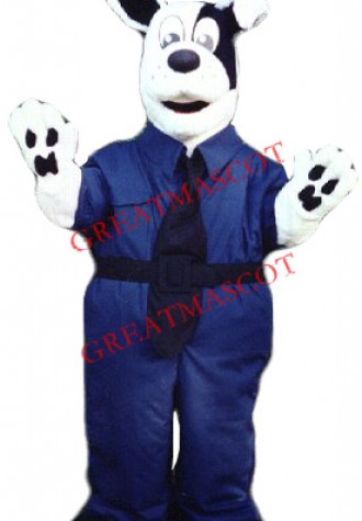 White & Black Dog Mascot Costume Free Shipping
