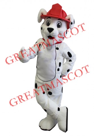 Super Cute White Fire Dog Mascot Costume