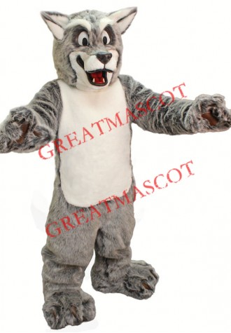Friendly Grey Wolf Mascot Costume Free Shipping