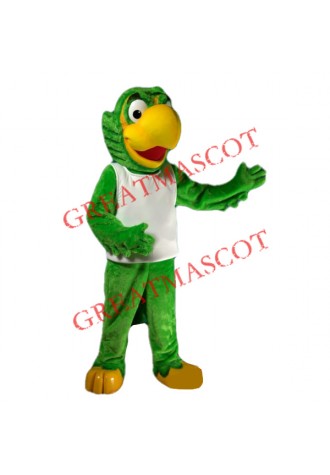 All Green Parrot Mascot Costume