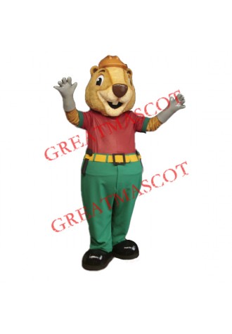 Beige Beaver Mascot Costume