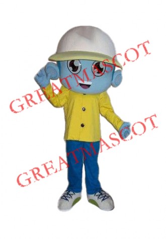 Blue Alien Boy Mascot Costume