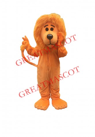 Orange Lion Mascot Costume