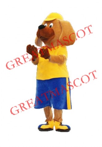 Sport Yellow Dog Mascot Costume