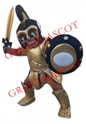 Black Spartan Warrior Mascot Costume