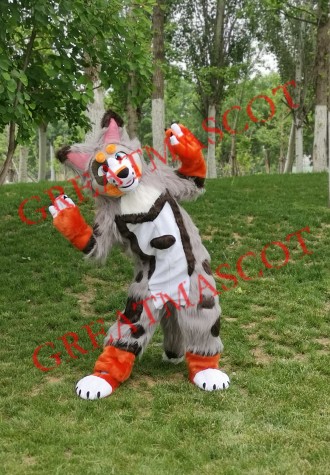 Colorful Husky Dog Wolf Mascot Costume