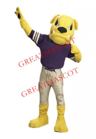 Yellow Bulldog Mascot Costume