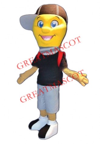 Light Lamp Bulb Boy Mascot Costume