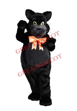 All Black Cat Mascot Costume