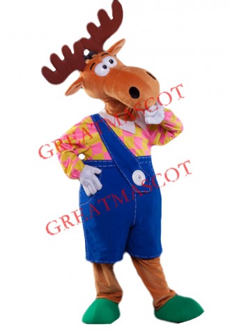 Thinker Moose Mascot Costume